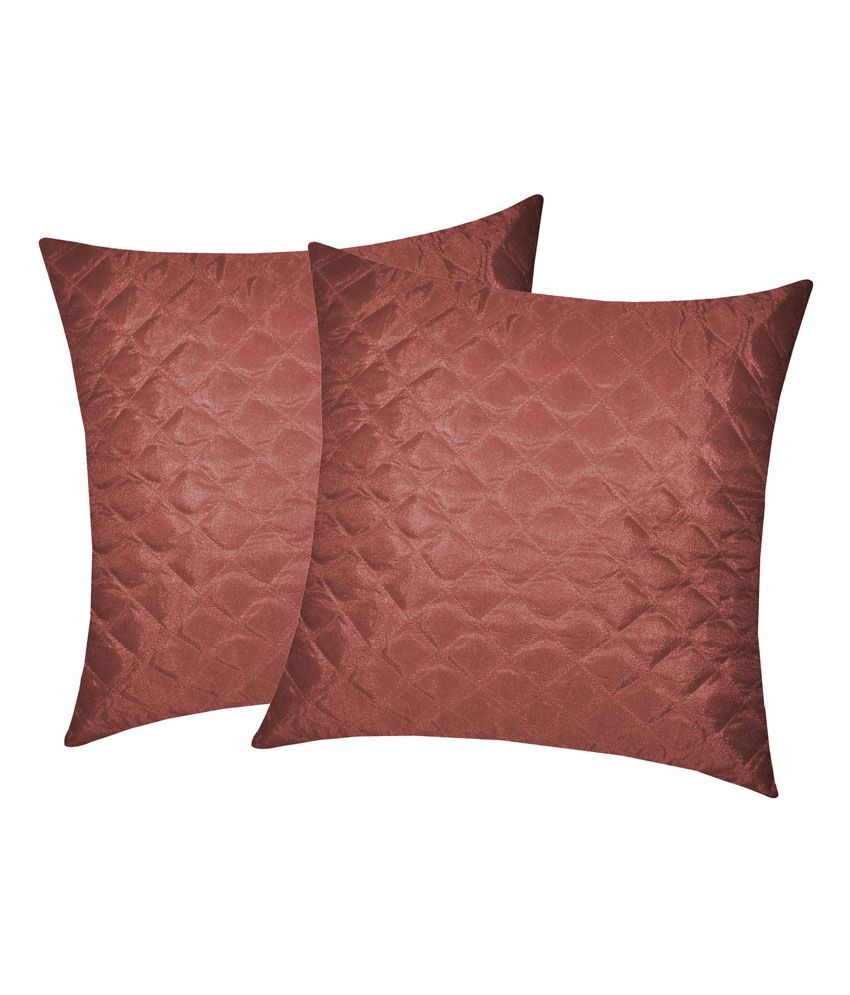 Square Quilting Cushion Cover Brown 40 X 40 Cms (2 Pcs Set) Buy Online