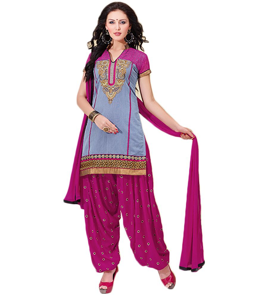 100 Degree Pink Chanderi Unstitched Dress Material - Buy 100 Degree ...