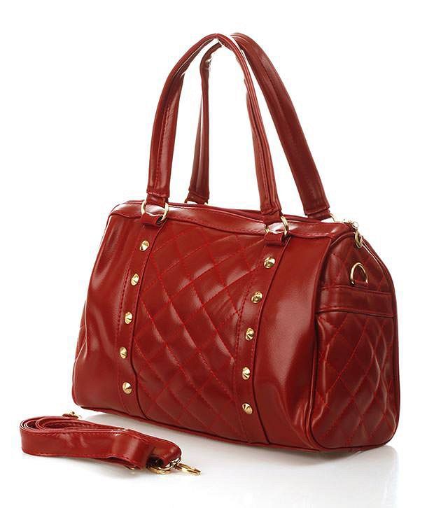 red quilted handbag