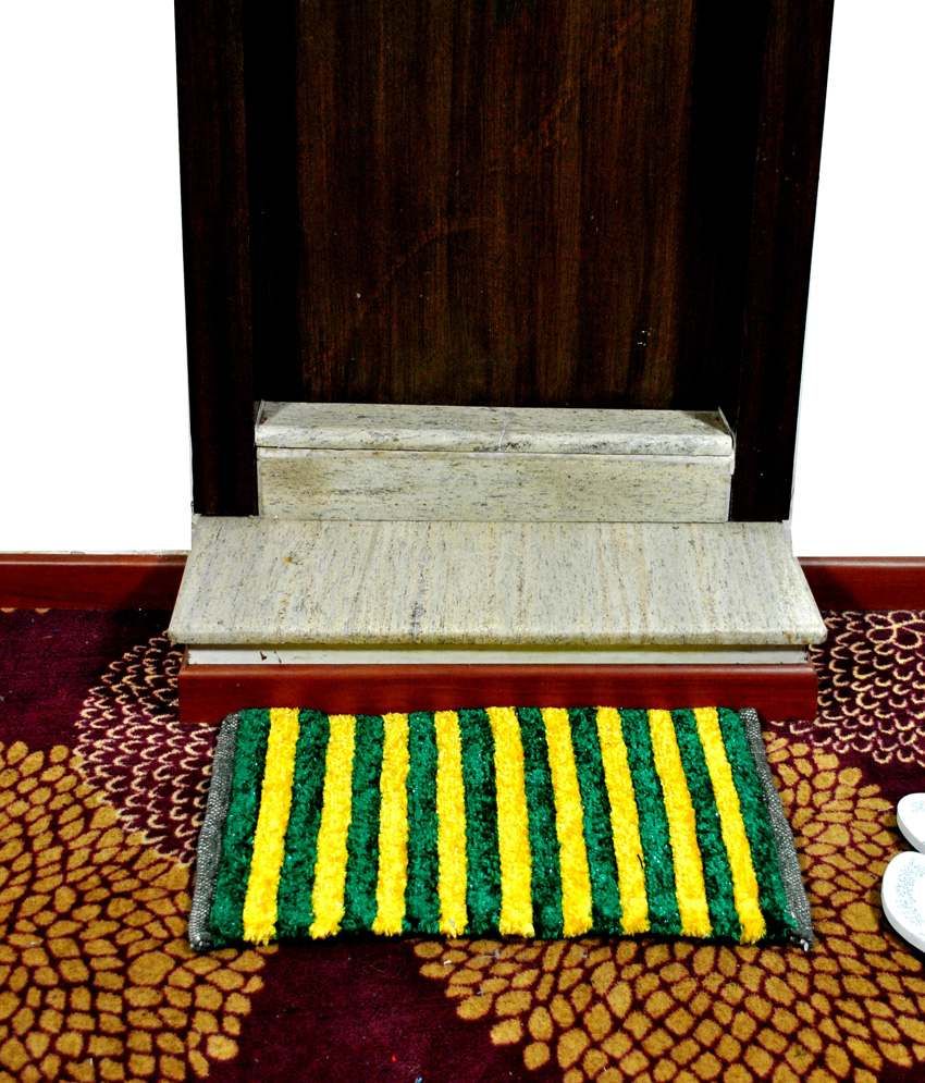 Shamrock Green And Yellow Stripes Floor Mat Buy Shamrock Green
