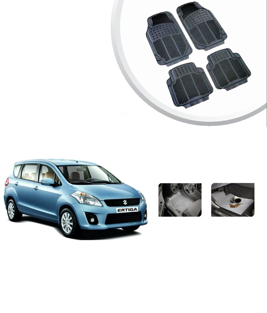 AutoSun Maruti Ertiga High Quality Rubber Floor Mats Black (Set of 4