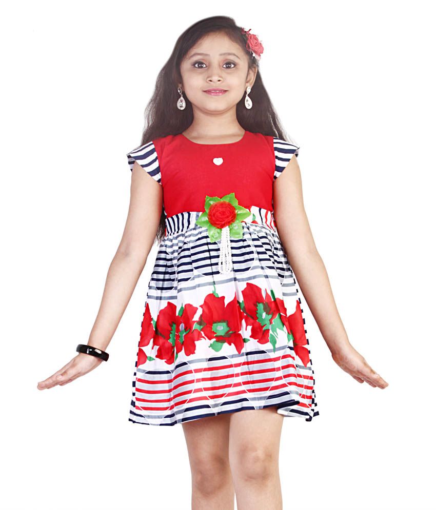 Snail Red Cotton Frocks For Girls - Buy Snail Red Cotton Frocks For ...