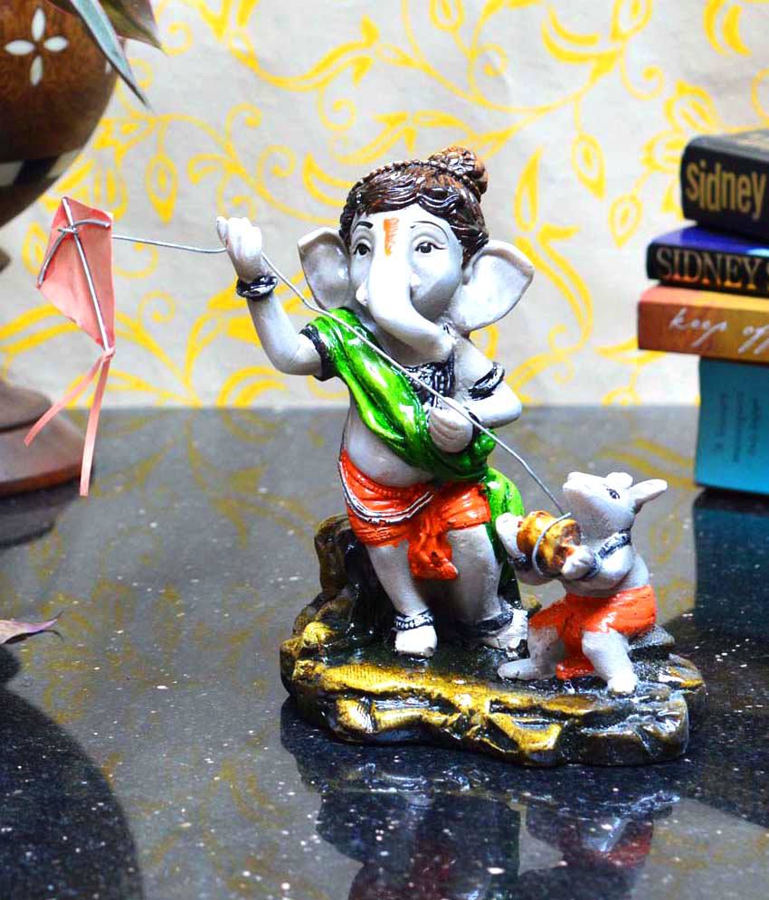     			eCraftIndia Multicolour Synthetic Fiber Lord Ganesha Flying Kites Idol