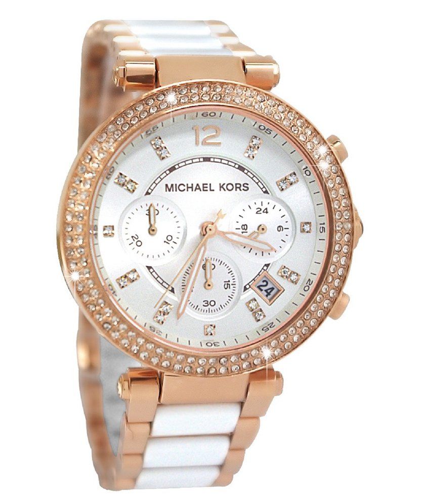 michael kors women's chronograph parker rose gold watch