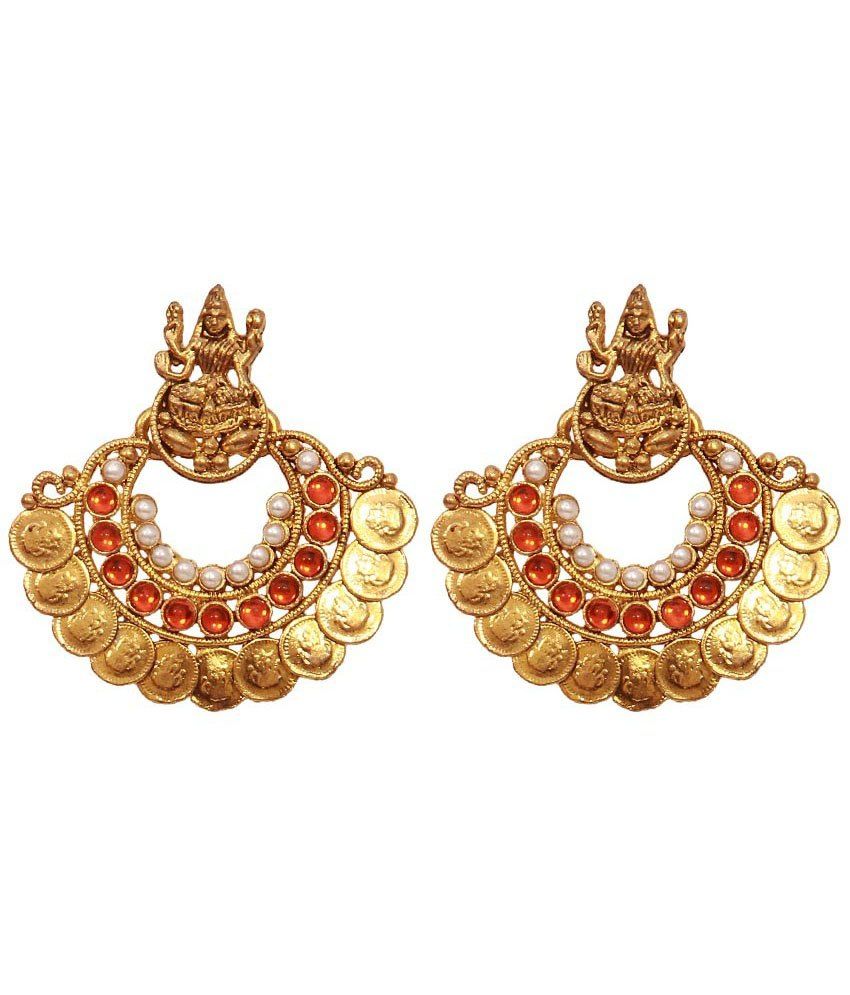 Alankar Gold Alloy Antique Hanging Earrings - Buy Alankar Gold Alloy ...