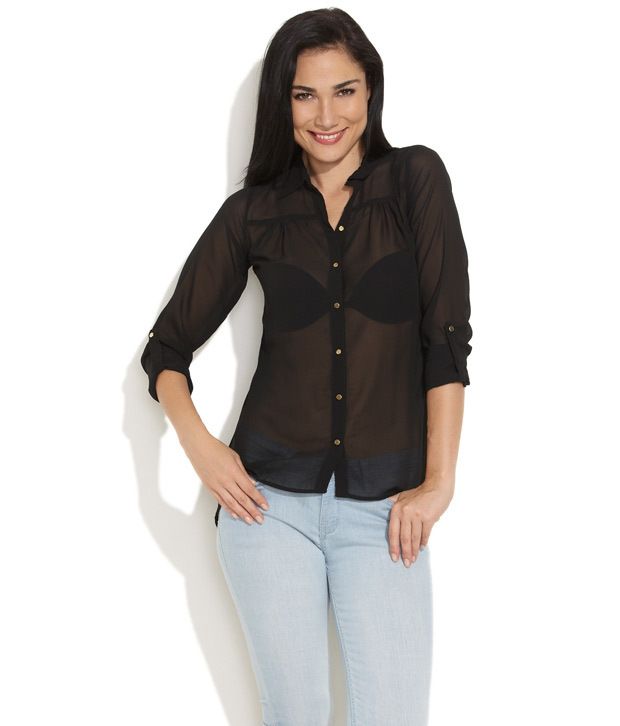 black shirt womens online india