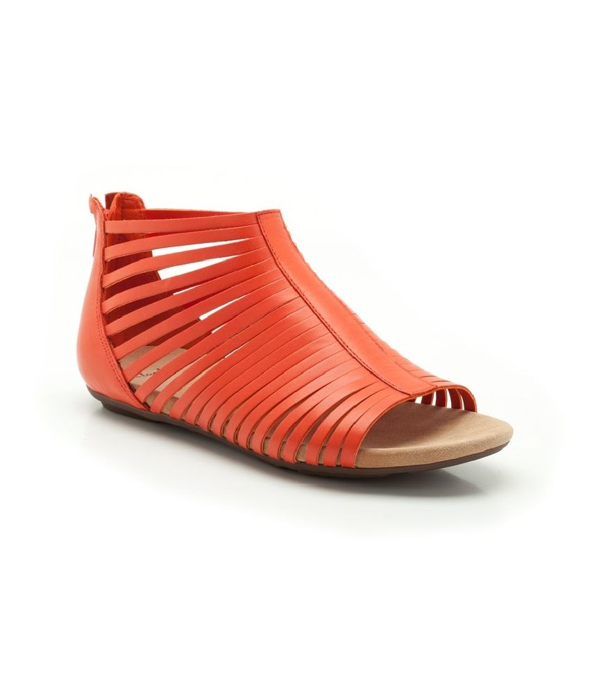 clarks orange sandals