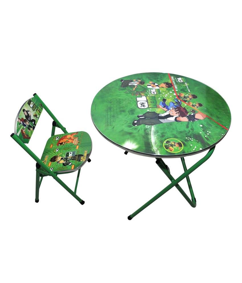 Happy Kids Foldable Study Table And Chair - Round - Ben 10 ... on {keyword}