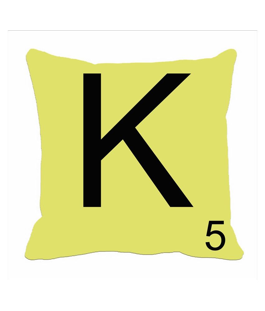 Mesleep Beige Abstract Satin Alphabet K Cushion Cover Buy Online at