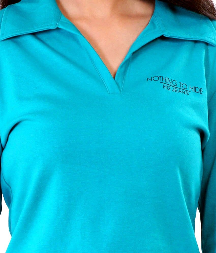 Buy Her Grace Turquoise Polo Tshirt Online at Best Prices in India