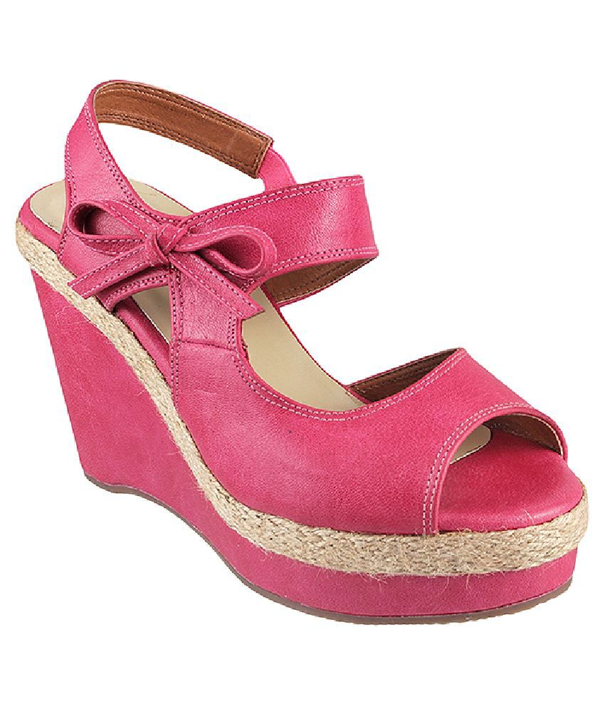 Metro Pink Wedges Sandals Price in India- Buy Metro Pink Wedges Sandals ...