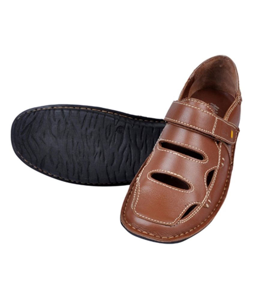 tan velcro sandals