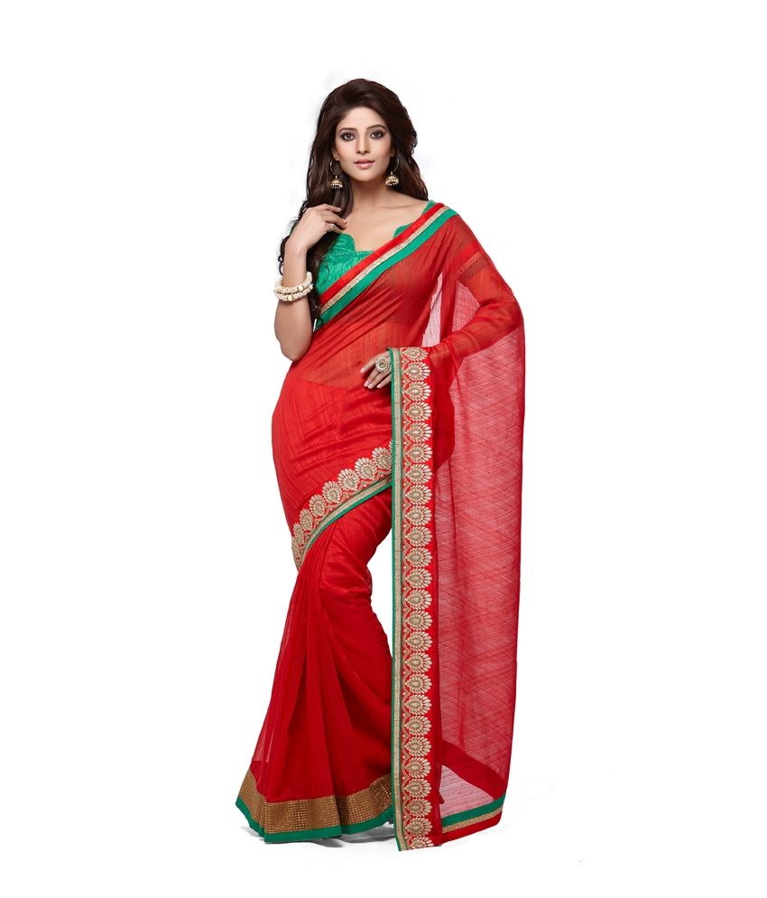 Nanda Silk Mills Red Bhagalpuri Silk Saree Buy Nanda Silk Mills Red Bhagalpuri Silk Saree 9443