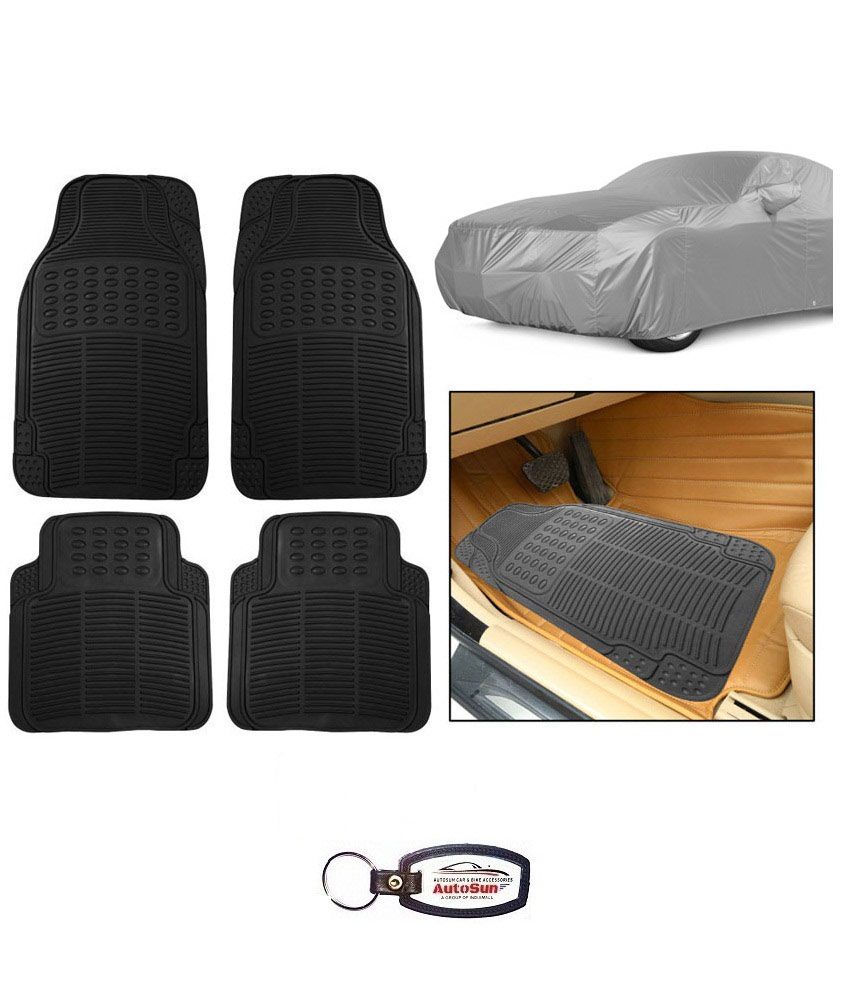 Autosun Maruti Eeco Car Body Cover /Car Foot Mats Set Of 4 Pc Black