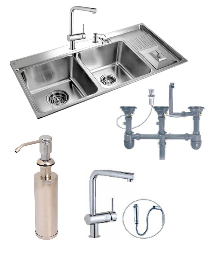 Futura Designer Kitchen Sink Fs 202 With Free Drainer Kit Faucet With Pullout And Soap Dispenser