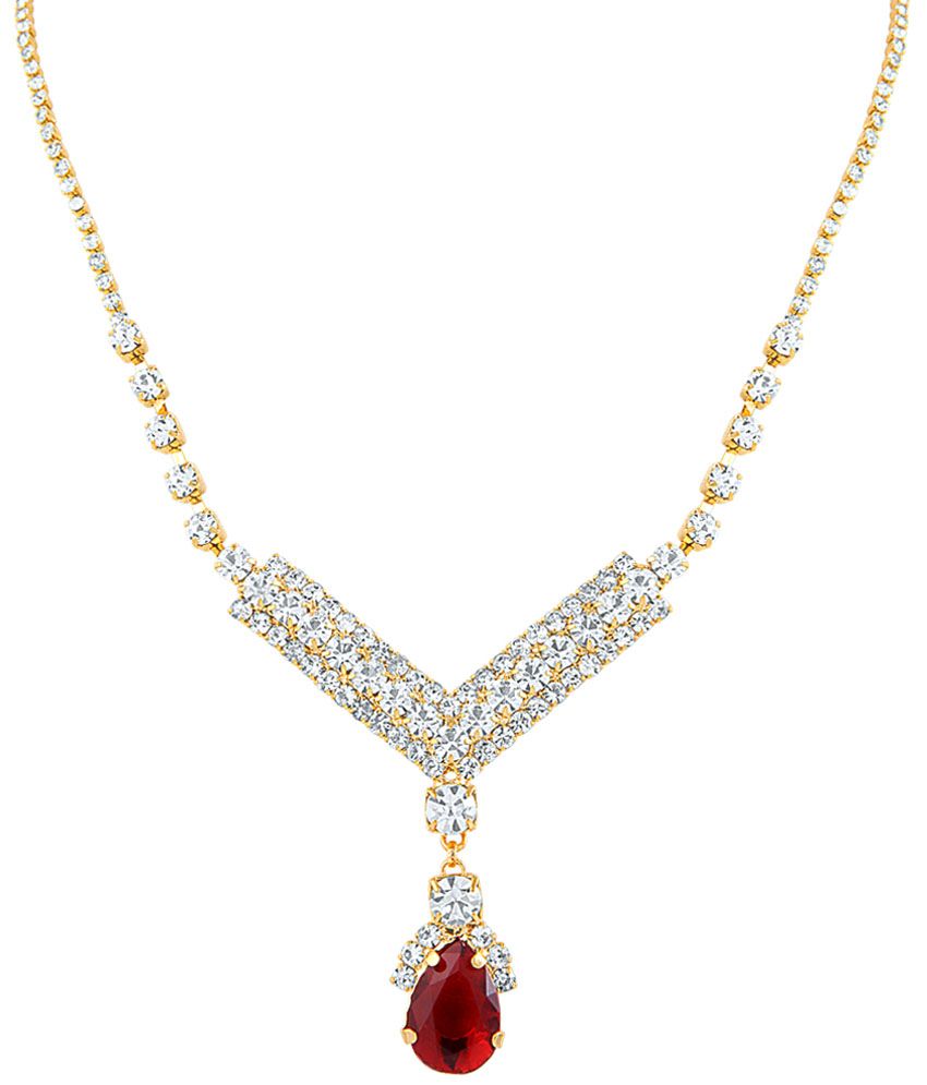 Oviya Gold Plated Charismatic American Diamond Necklace - Buy Oviya ...