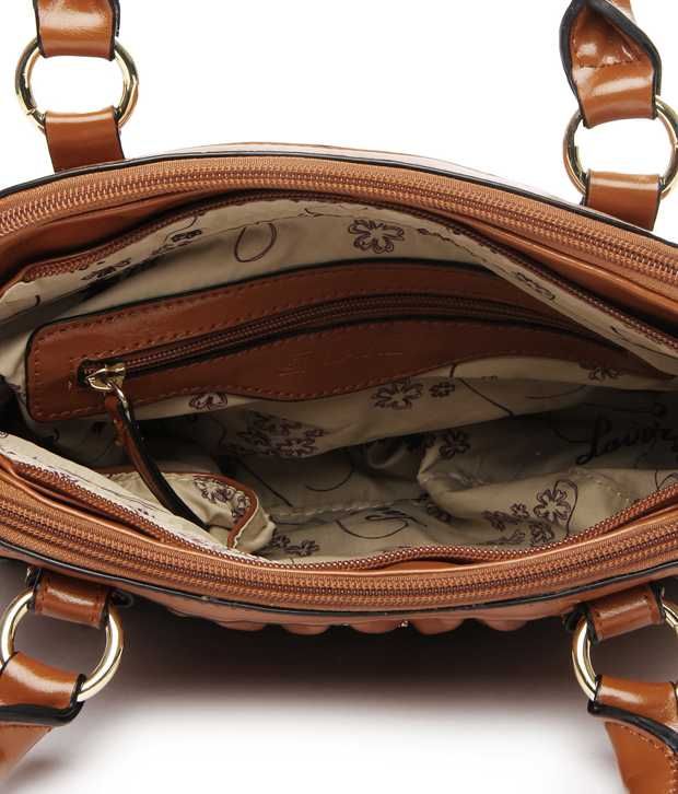 small tan satchel bag