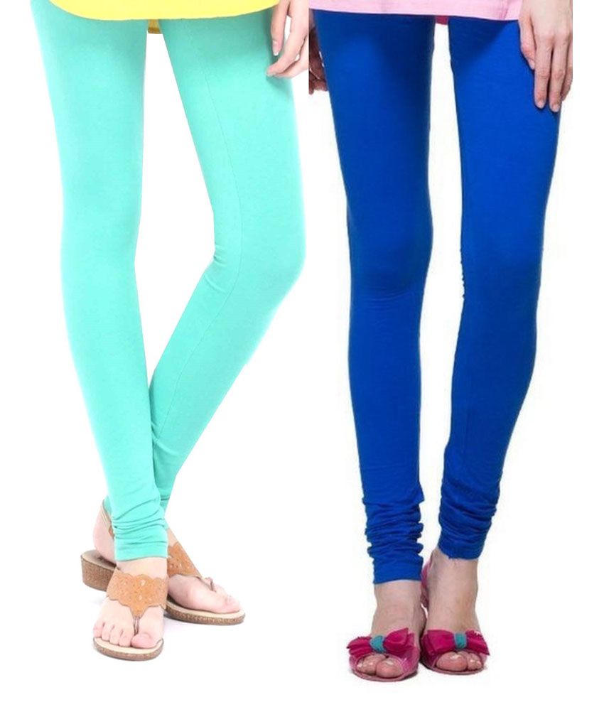Zadine Multi Color Cotton Lycra Leggings-pack Of 2 Price in India - Buy ...