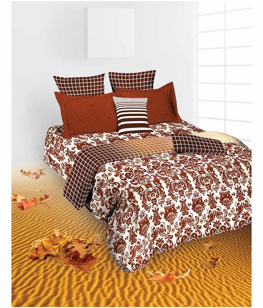 Tangerine Brown Ethnic Cotton Duvets Cover Buy Tangerine Brown Ethnic
