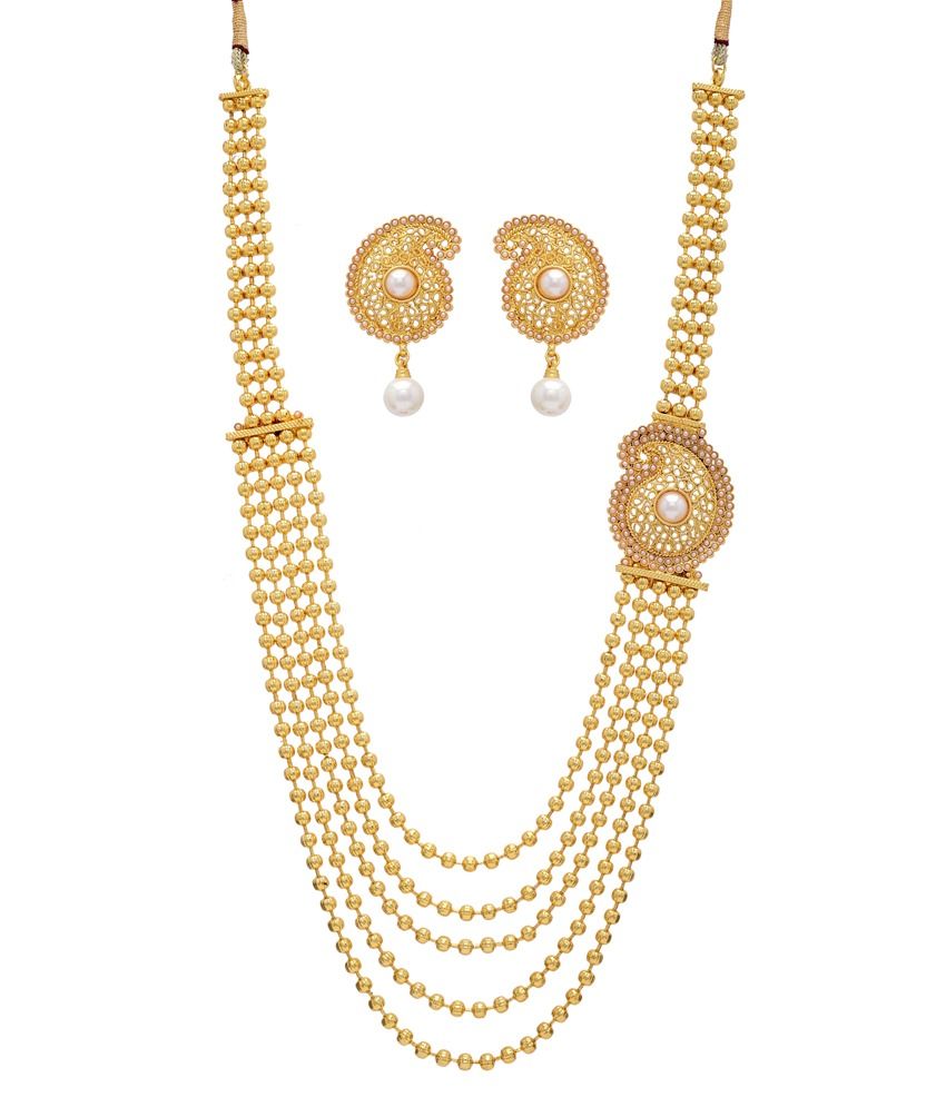 Hyderabad Jewels Antique Golden Necklace Set Buy Hyderabad Jewels