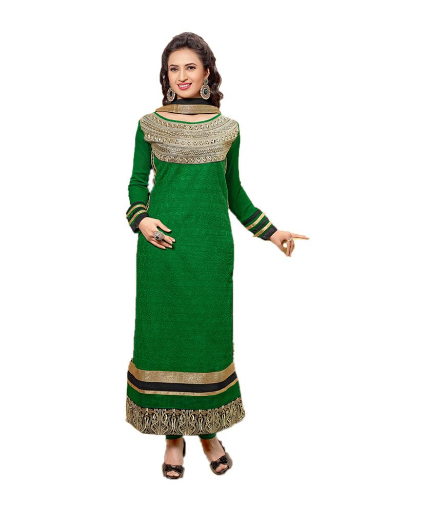 green colour party frocks
