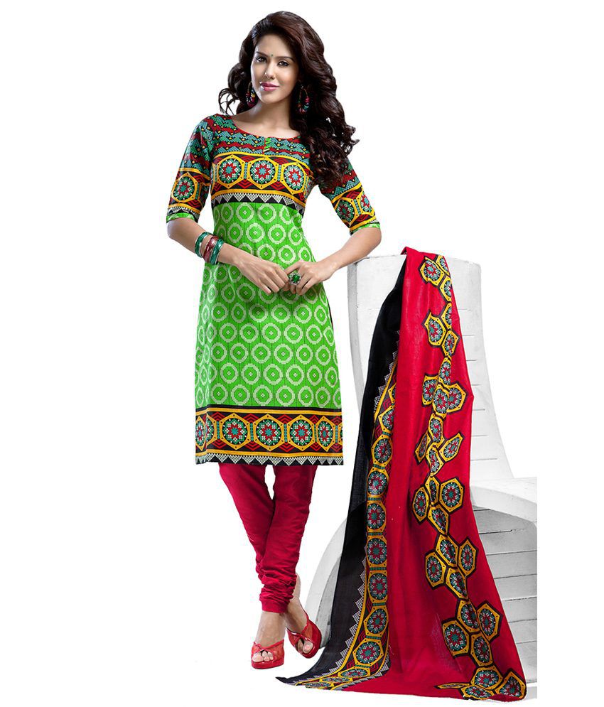 Anushka Multi Color Cotton Unstitched Dress Material - Buy Anushka ...