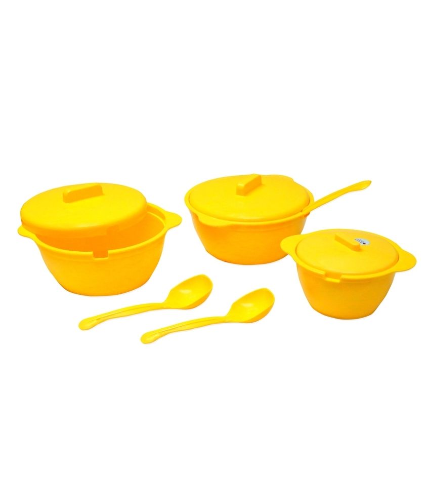 Asp Polyplast Microwave Serving Bowls 9 Pcs Set Yellow Asp Polyplast Microwave Serving Bowls 9 Pcs Set Yellow