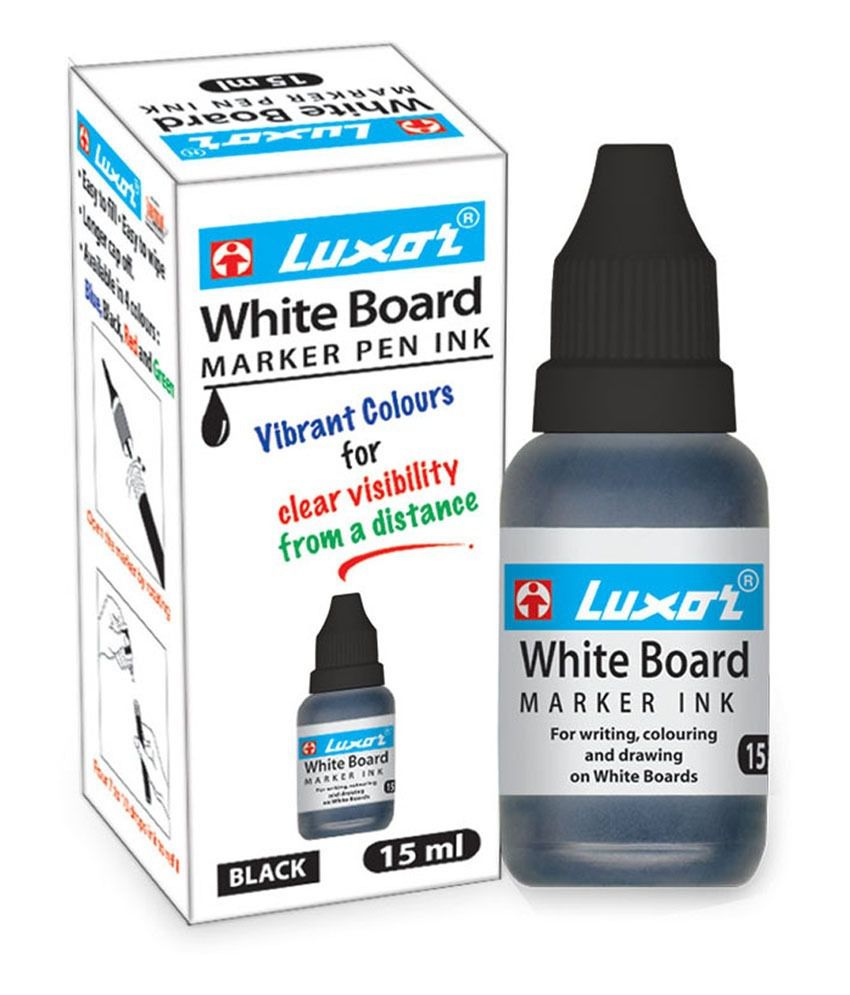 Luxor White Board Marker Ink Black - 10 Bottles: Buy Online at Best