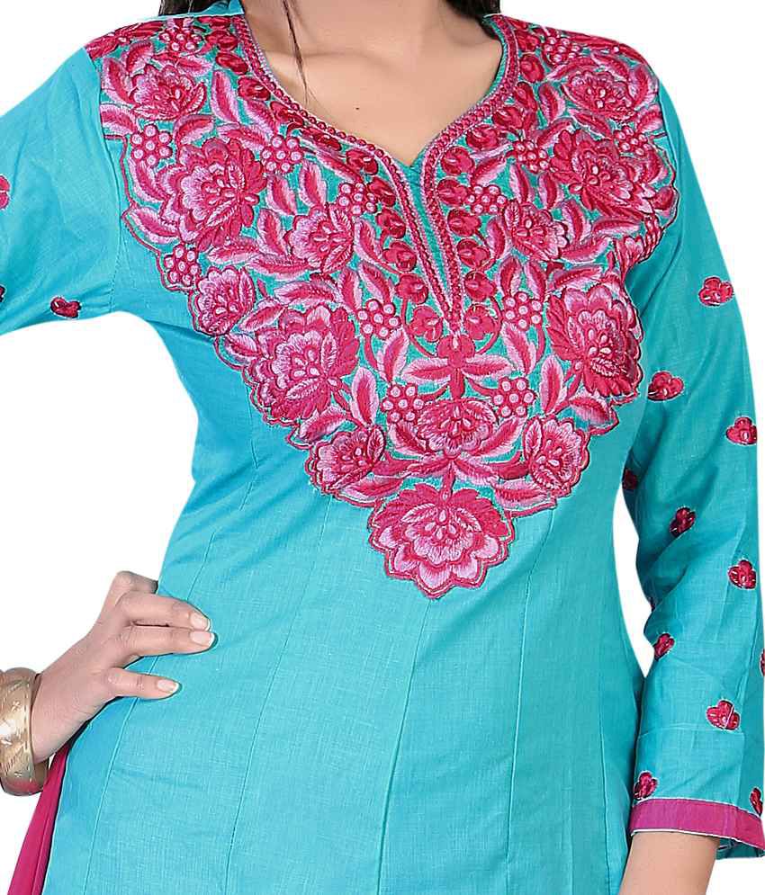 Ansu Fashion Green Cotton Unstitched Dress Material - Buy Ansu Fashion ...