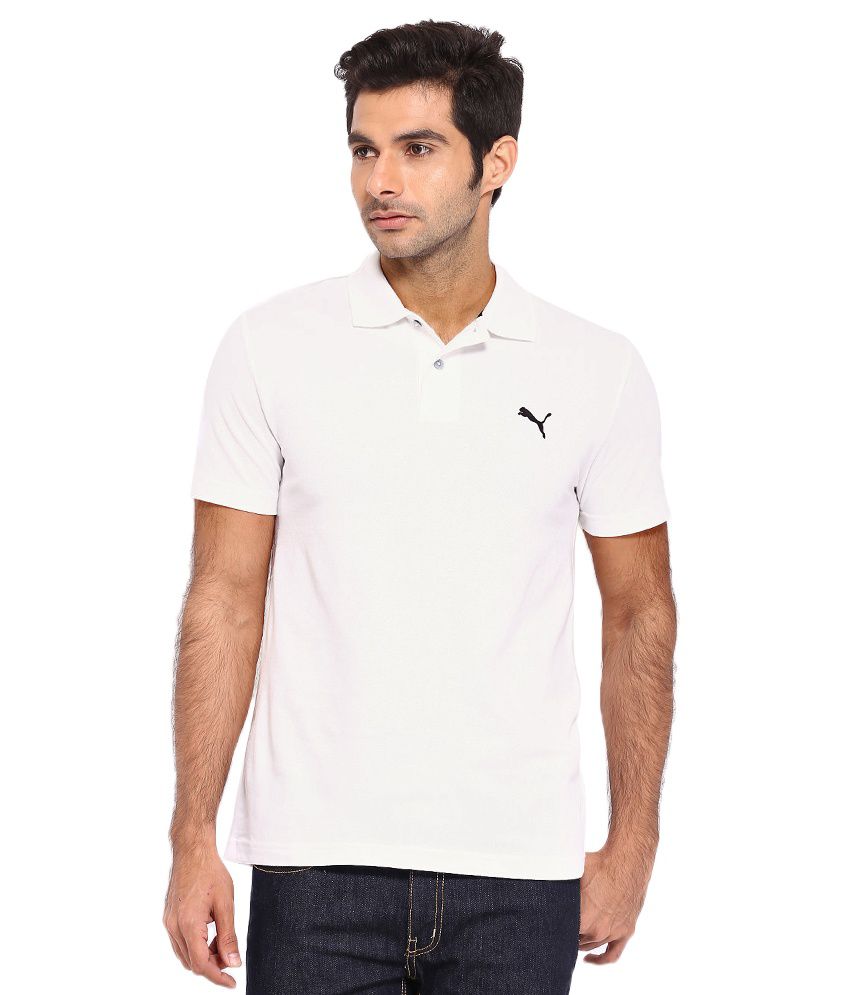Puma White  Polo T-Shirt