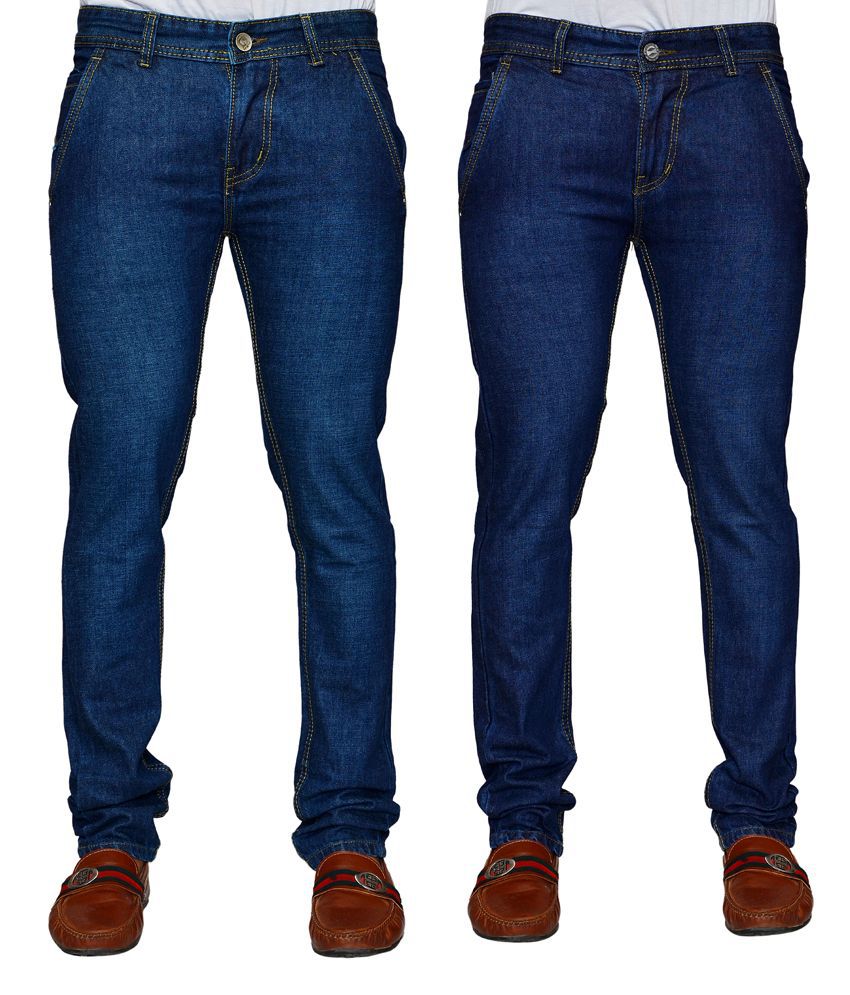 Denim Cafe Men's Jeans Combo Of 2 With Free 1 Pair Of Assorted Socks ...