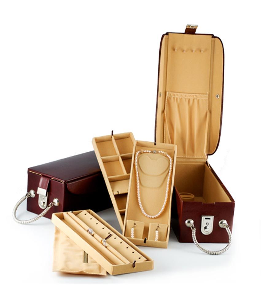 Gogappa Locker Friendly Leather Jewellery Box 4tiered Interior With