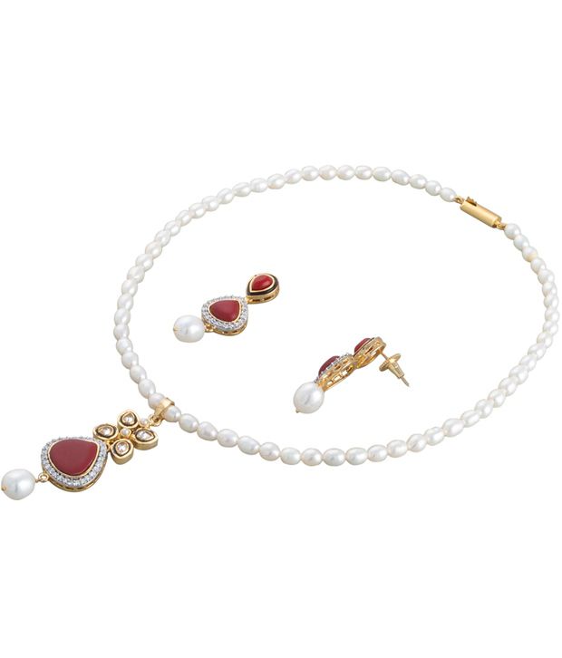 Krishna Pearls And Jewellers Multicolor Style Diva Pearl Necklace Set ...