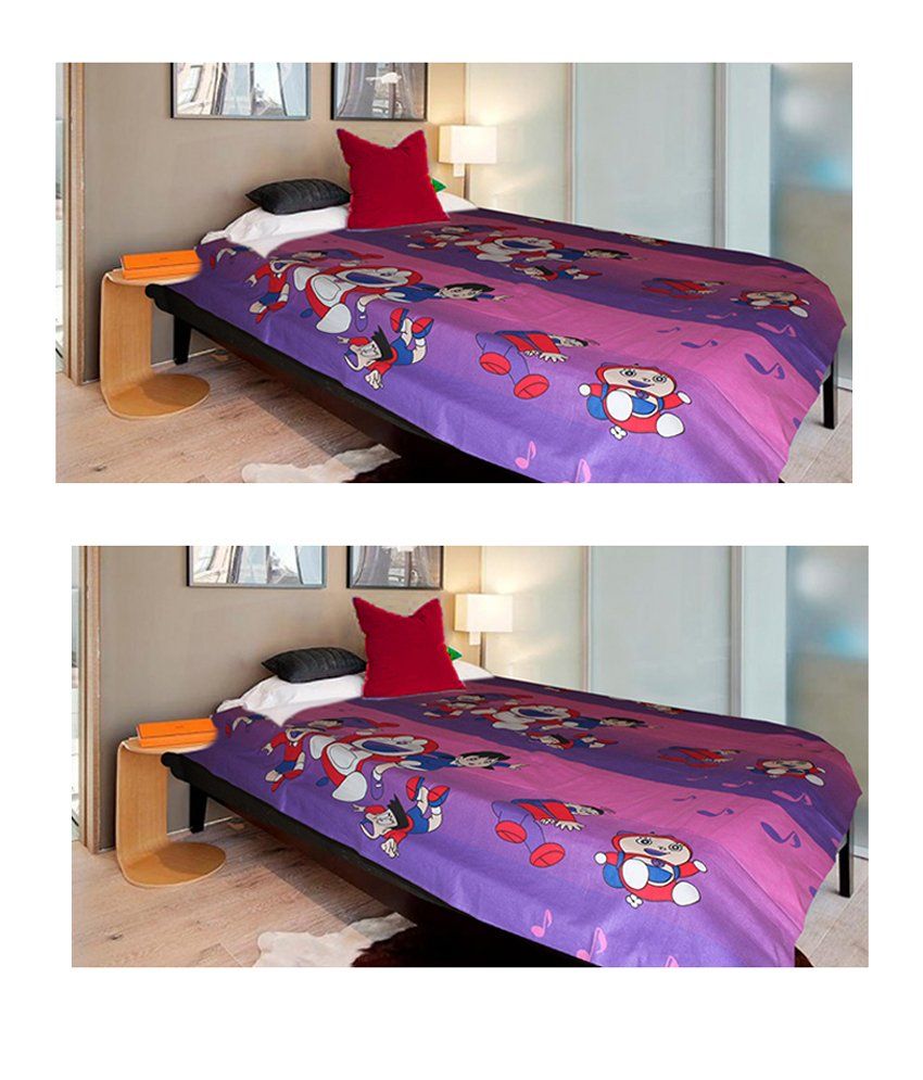 Christy's Collection Multicolour Single Bed Sheet Without Pillow Covers