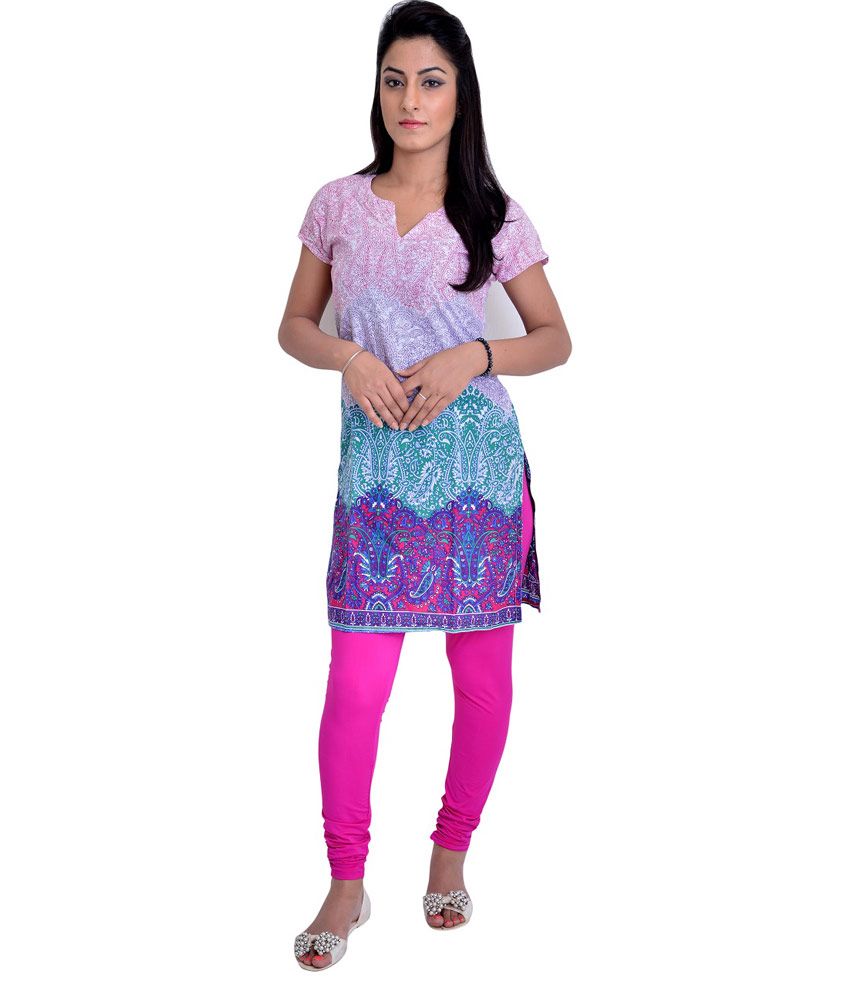 La Firangi Neon Pink Satin Leggings 