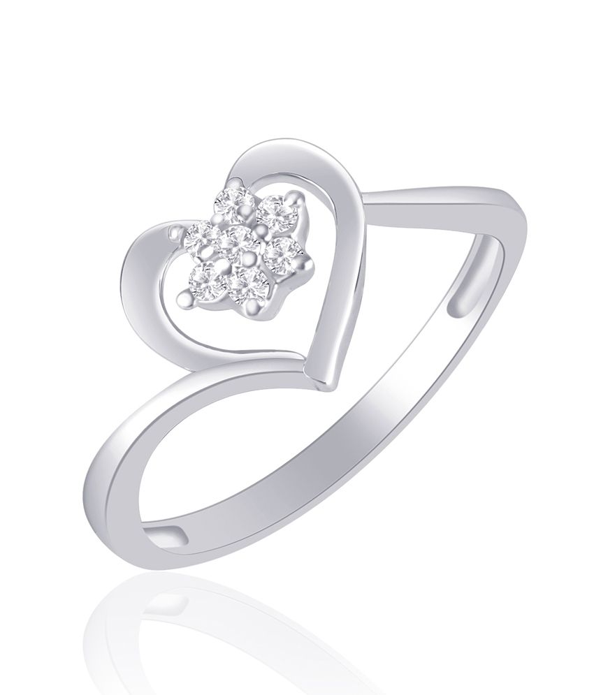 Vk Jewels Star In Heart Rhodium Plated Ring Buy Vk Jewels Star In Heart Rhodium Plated Ring