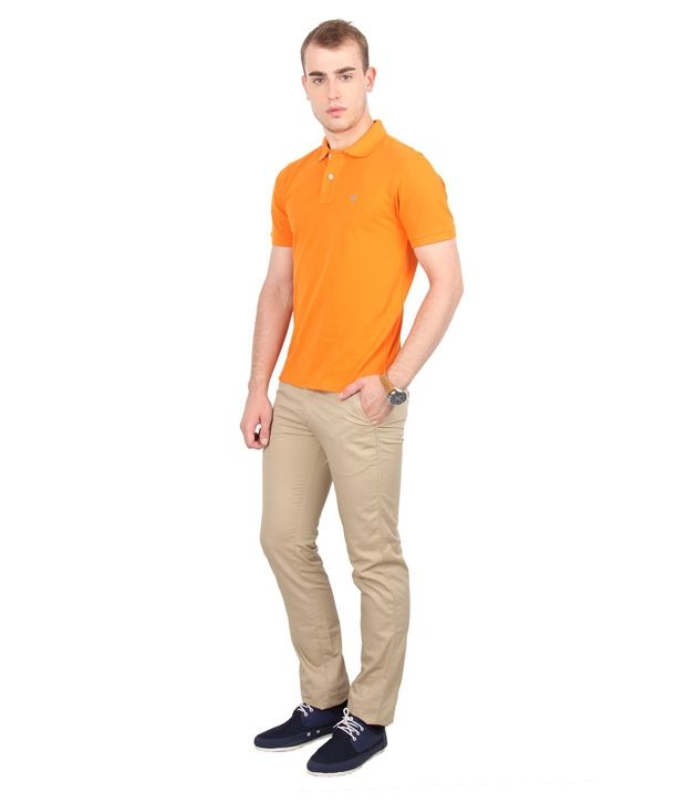 allen solly orange t shirt