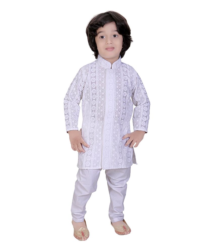 white kurta pajama for baby girl