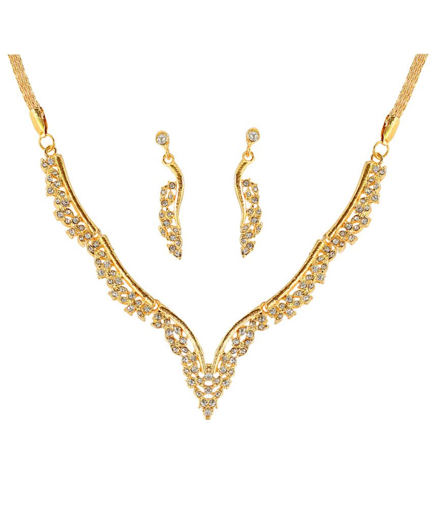 Touchstone Glamourous Gold Plated Necklace Set Buy Touchstone