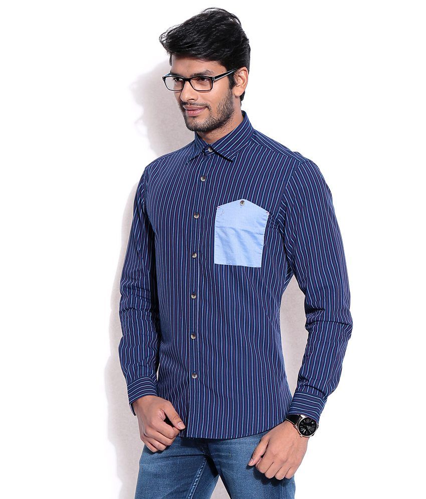 John Players Blue Casuals Shirt - Buy John Players Blue Casuals Shirt ...