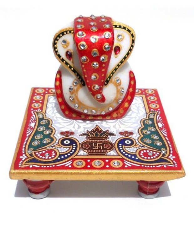 Rajasthani Collections Marble Ganesh On Choki: Buy Rajasthani ...