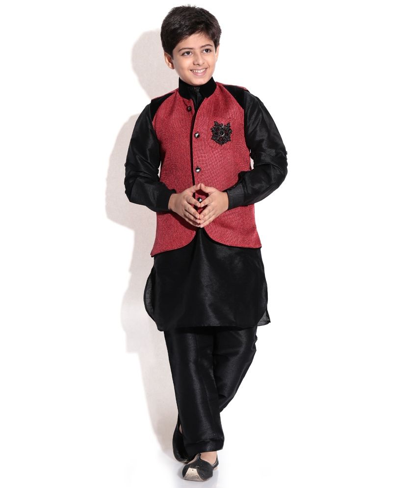 black kurta pajama with basket