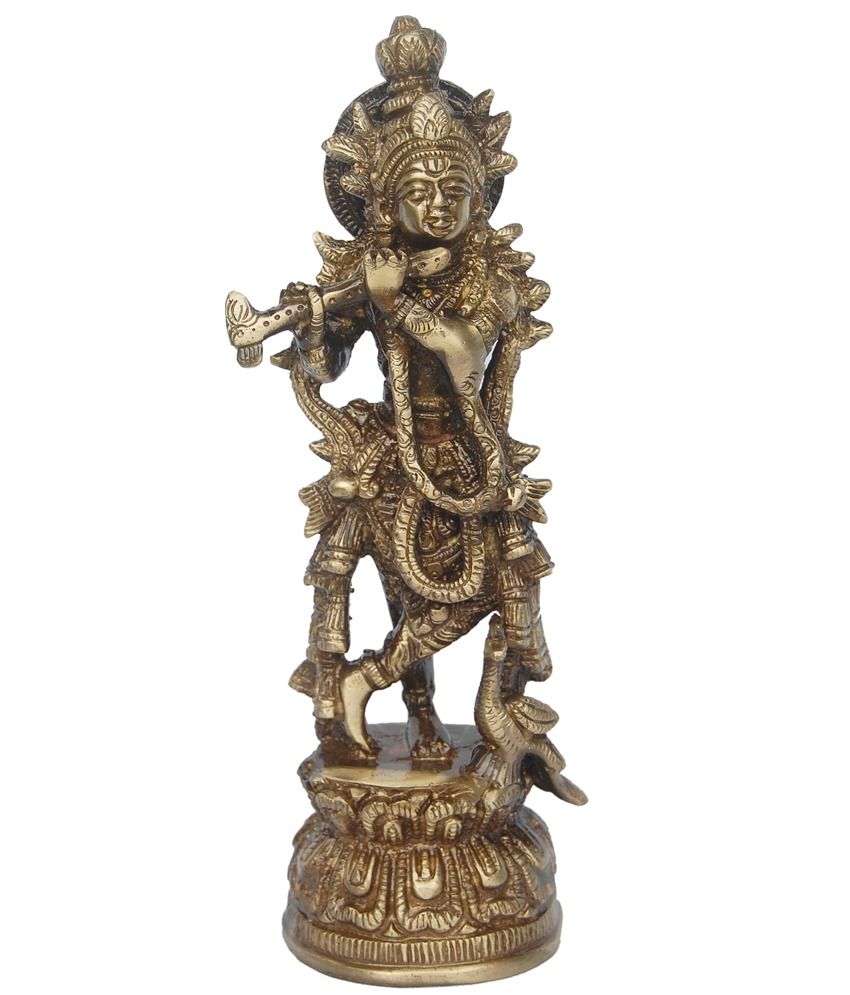 Aakrati Handmade Lord Krishna Brass Statue: Buy Aakrati Handmade Lord ...