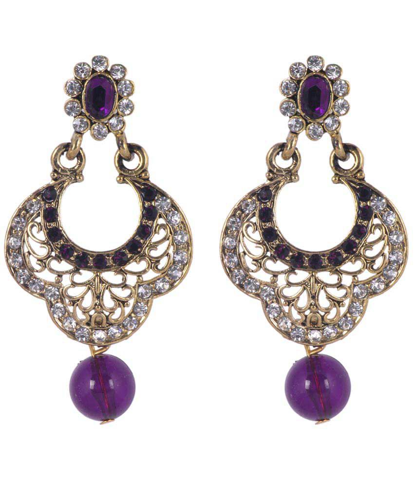 Sp Jewellery Fashionable Purple Hanging Earrings - Buy Sp Jewellery ...