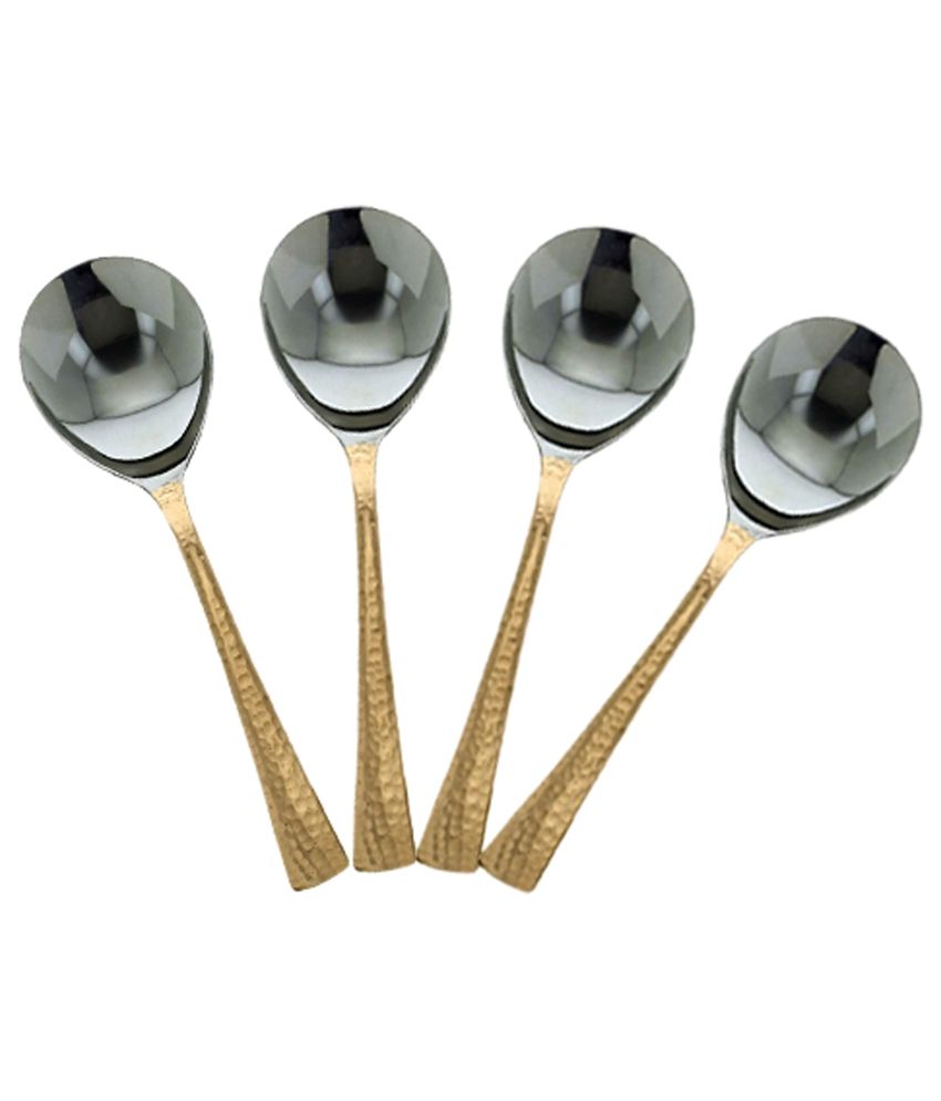 Copper Factory Copper Steel Serving Spoon Set Of 4 Buy Online at