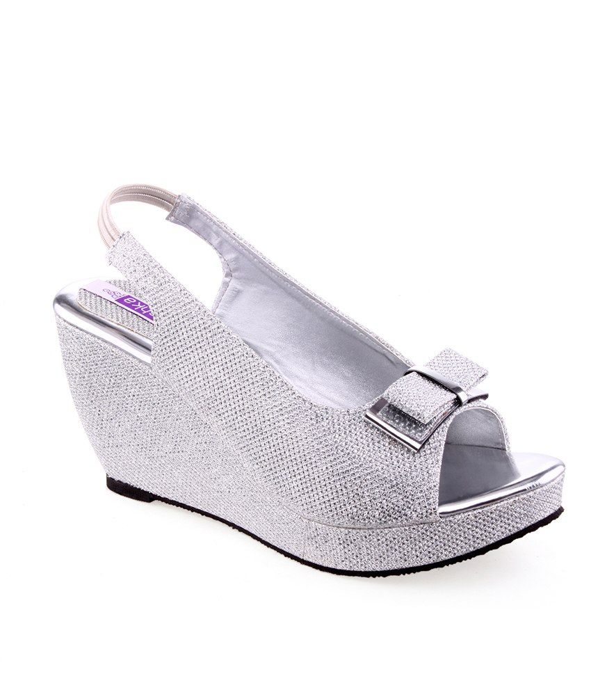 Aashka Silver Wedges Sandals Price in India Buy Aashka Silver Wedges