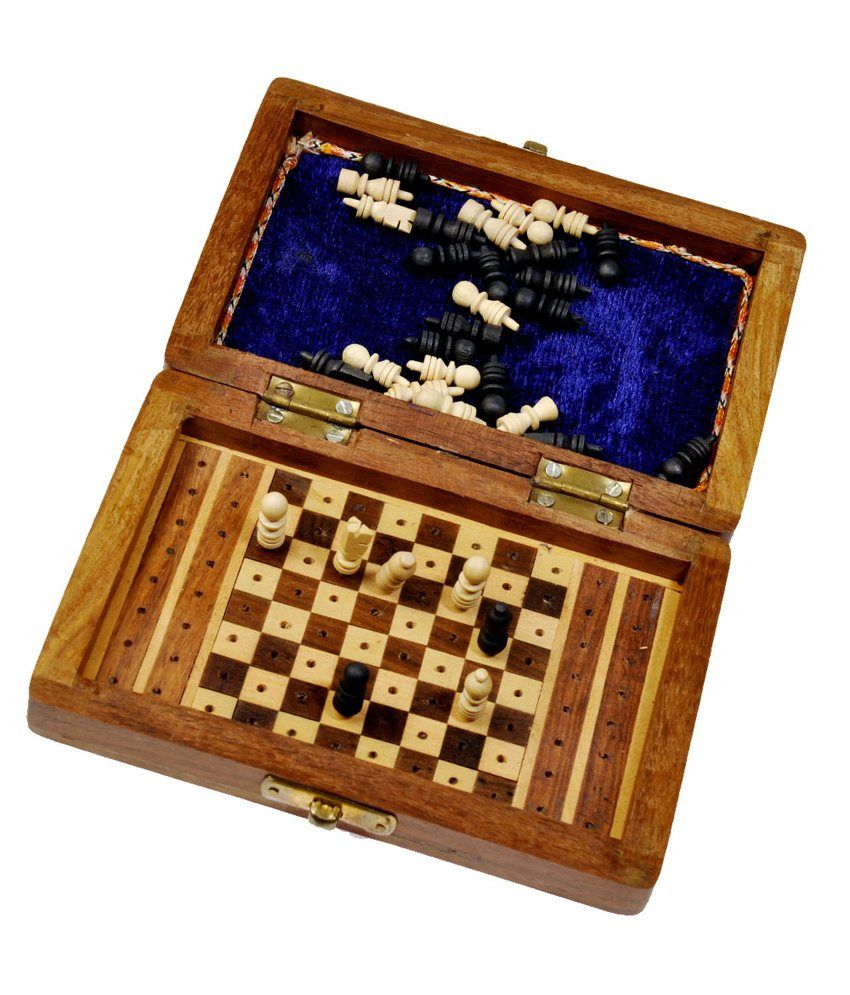 Jaipurraga Travellers Mini Chess Board Wooden Handicraft Mini Chess ...