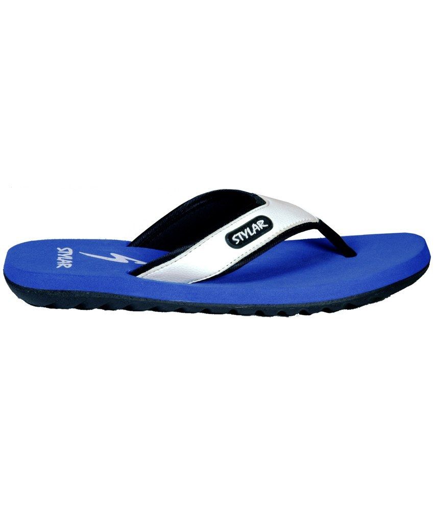 Stylar Blue Flip Flops For Men Price in India- Buy Stylar Blue Flip Flops For Men Online at Snapdeal