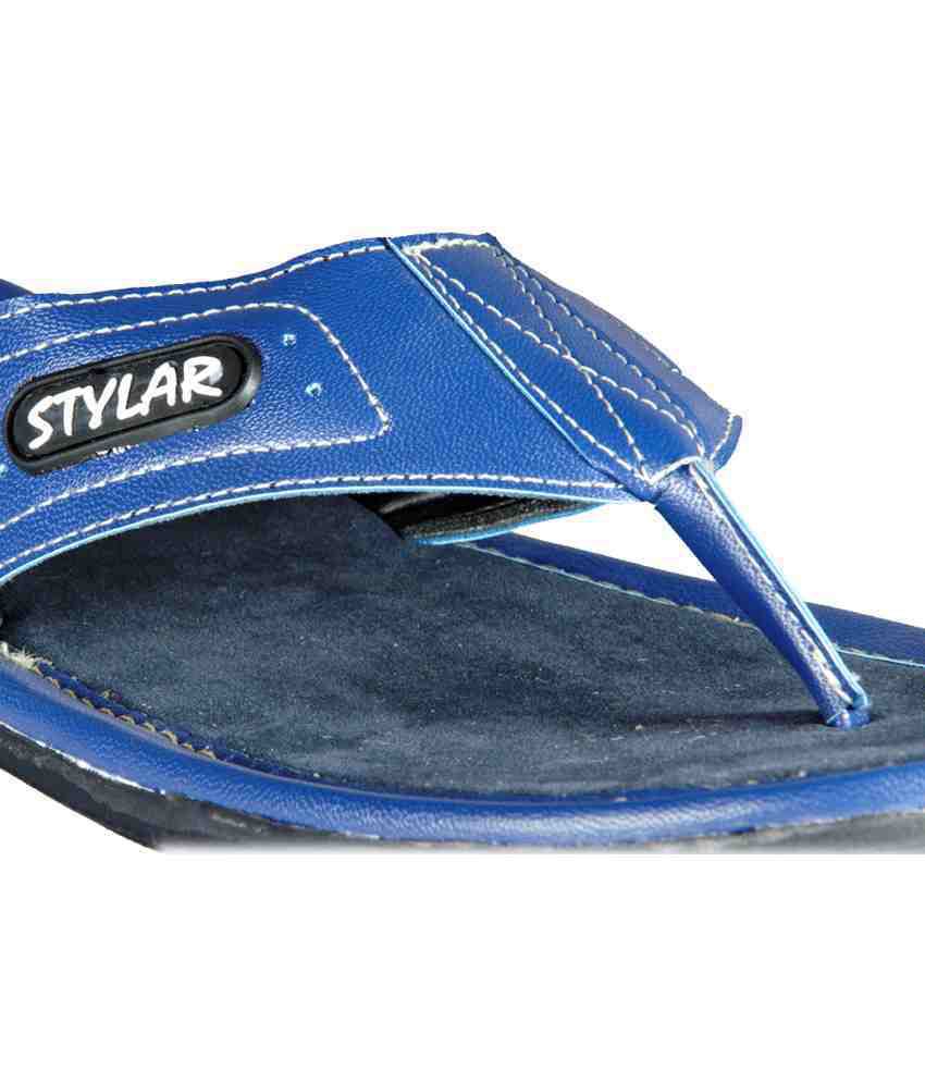 Stylar Blue Flip Flops For Men Price in India- Buy Stylar Blue Flip ...