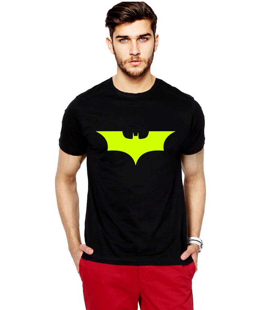 Ilyk Batman Begins Men Black Fluorescent Yellow Printed T-shirt - Buy ...